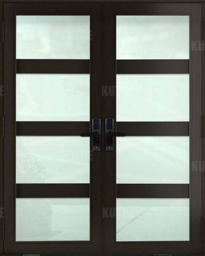 ECO Impact Aluminum French Double Entry Door With Decoration - ImpactWindowsCenter.com