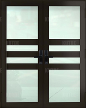Load image into Gallery viewer, ECO Impact Aluminum French Double Entry Door With Decoration - ImpactWindowsCenter.com
