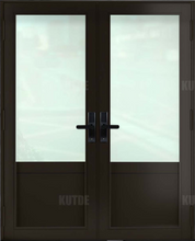 Load image into Gallery viewer, ECO Impact Aluminum French Double Entry Door With Decoration - ImpactWindowsCenter.com
