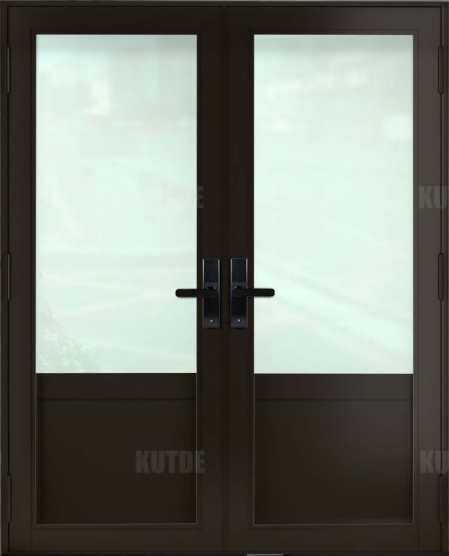 ECO Impact Aluminum French Double Entry Door With Decoration - ImpactWindowsCenter.com
