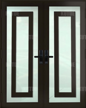Load image into Gallery viewer, ECO Impact Aluminum French Double Entry Door With Decoration - ImpactWindowsCenter.com
