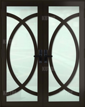 Load image into Gallery viewer, ECO Impact Aluminum French Double Entry Door With Decoration - ImpactWindowsCenter.com
