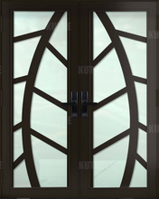 Load image into Gallery viewer, ECO Impact Aluminum French Double Entry Door With Decoration - ImpactWindowsCenter.com
