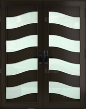 Load image into Gallery viewer, ECO Impact Aluminum French Double Entry Door With Decoration - ImpactWindowsCenter.com
