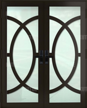 Load image into Gallery viewer, ECO Impact Aluminum French Double Entry Door With Decoration - ImpactWindowsCenter.com
